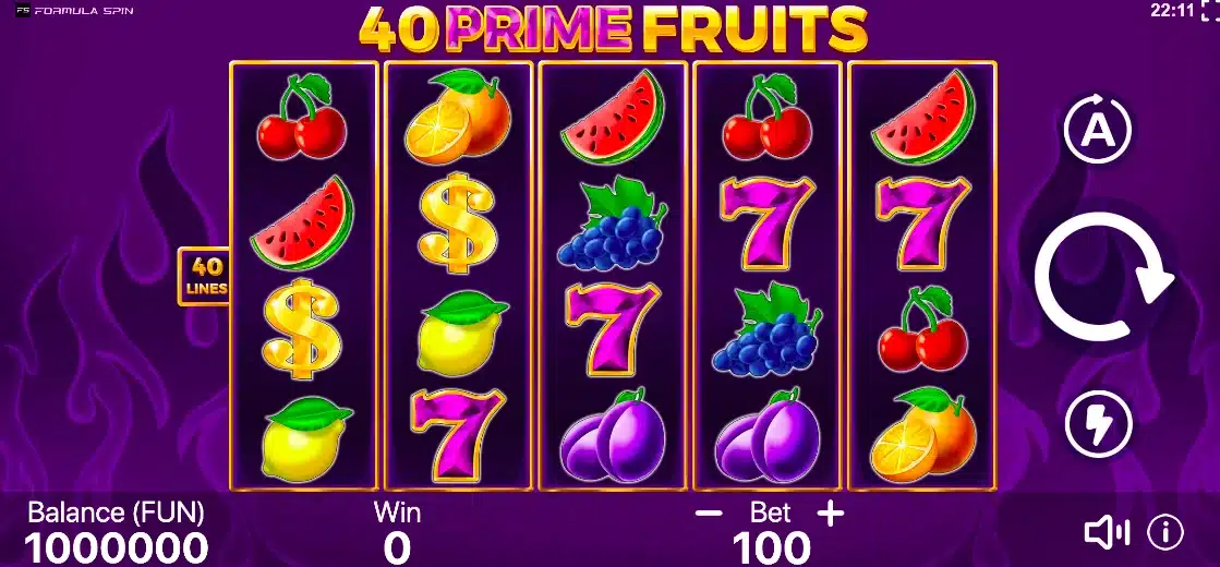 слот 40 Prime Fruits